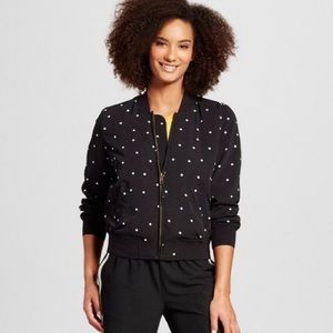 Who What Wear polka dot bomber